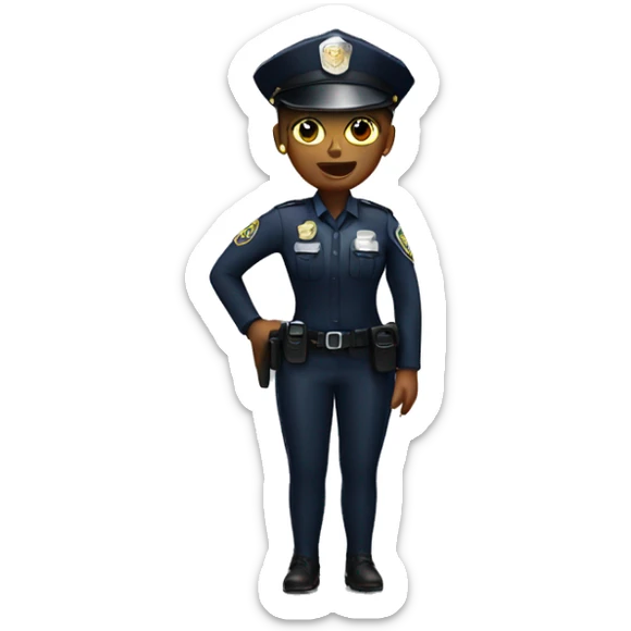 Black female police officer with banana as a weapon sticker