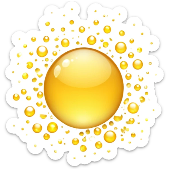 Generate a high-quality 3D cartoon-style emoji of yellow sparkles, shimmering and glittering particles, scattered randomly, smooth gradient colors, no human faces, no objects, no star shapes, simple white background, high-resolution.
 sticker