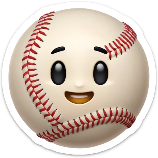Cinematic Realistic Baseball Pop Culture Emoji, showcasing an action-packed scene of America's favorite pastime rendered with lifelike textures and energetic, nostalgic lighting. sticker