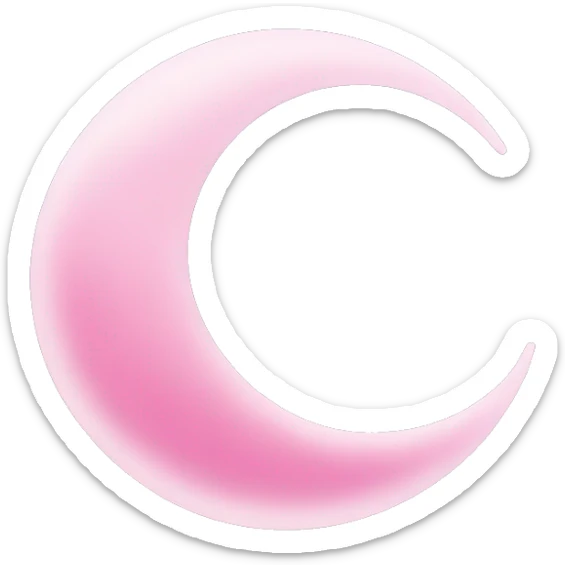 pink crescent moon sticker