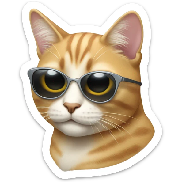 Cat with sunglasses sticker