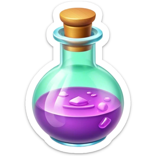 Clash of Clans aesthetic: Cinematic Playful 3D Isometric Health Potion Emoji, rendered in a 3D vector-style similar to standard emojis with minimal shading and bold, simplified shapes. A compact, distinct form with signature details, softly glowing with a fantasy RPG magic charm. Simplified yet unmistakably iconic, highly detailed and consistent, glowing with a soft radiance and high shine. Stylized with a touch of heroic grandeur and a soft glowing outline, capturing the essence of a beloved gaming relic with a friendly, playful manner! sticker