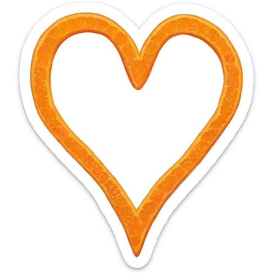 Orange heart  sticker