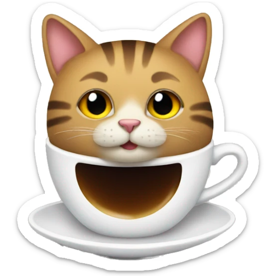 Coffee with cat sticker