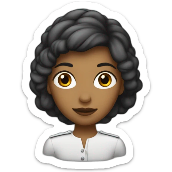 Corps de Crevette avec une tête féminine au cheveux noir long sticker