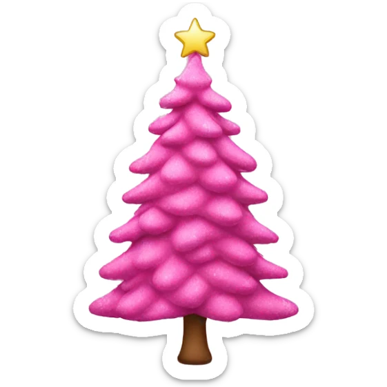 Pink Christmas tree sticker