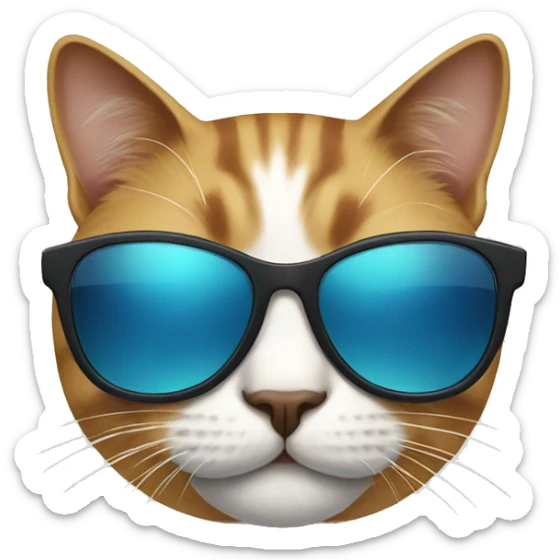Cat with sunglasses sticker