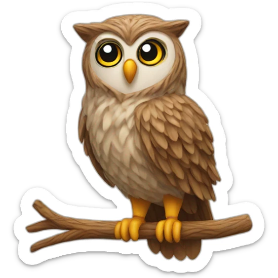 Owl with wooll sticker