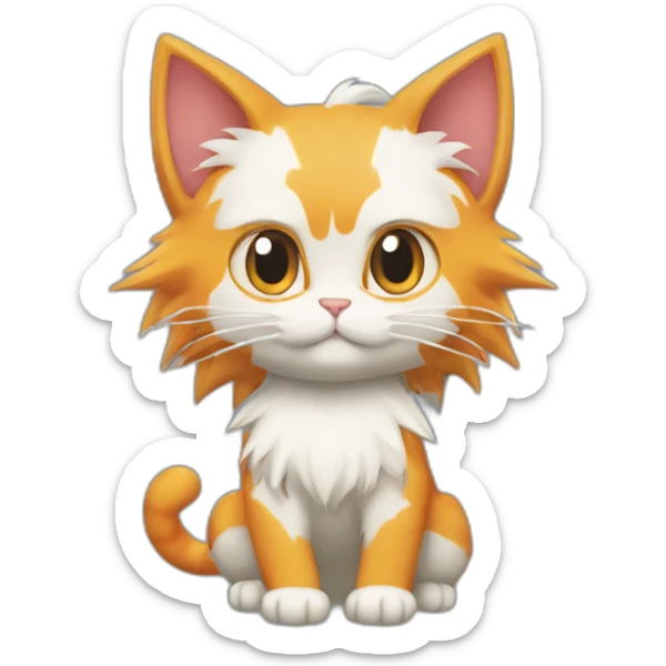 cute cat with big eyes and the hair of goku form dragon ball z serie goku-cat sticker