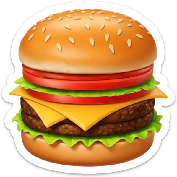 hamburger 2d art style icon sticker