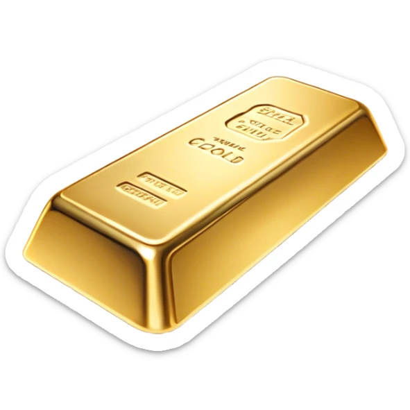 Cinematic Realistic Gold Bar, Radiant and brilliant, with smooth, polished golden bars reflecting the light in stunning highlights. The soft, warm glow of the metal exudes luxury and elegance, catching every glimmer in the surrounding environment. Soft glowing outline, capturing the essence of wealth and timeless beauty in gleaming gold. sticker