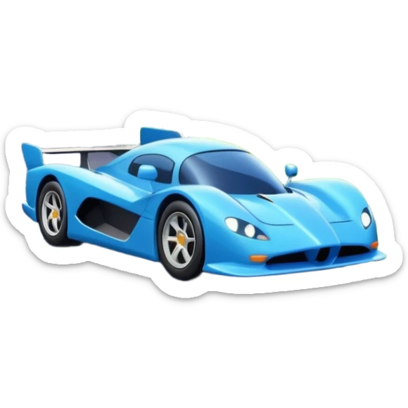 A busy coastal highway with cute fast-moving racing cars with active aero canards surrounded by green fields and distant mountains under a starry night blue sky sticker