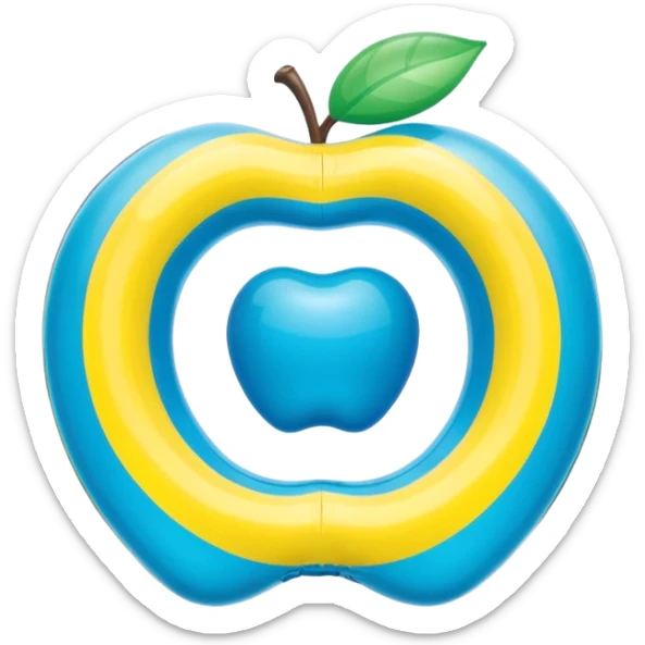 3D render of Water Wings made of shiny inflatable vinyl, visible seam lines, air valve, highly reflective plastic texture, pool toy aesthetic, Apple emoji style, isolated on white background --v 6.0 sticker