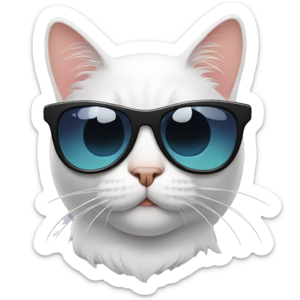 Cat with sunglasses sticker
