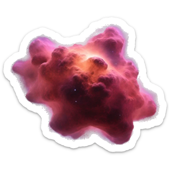 3D highly detailed realistic nebula in cosmic outer space, depth of field, png cutout sticker