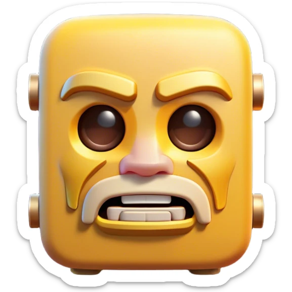 Clash of Clans aesthetic: Cinematic Playful PlayStation 5 Console Portrait Emoji, rendered in a 3D vector-style similar to standard emojis with minimal shading and bold, simplified shapes. A compact, distinct form with signature details, softly glowing with a cutting-edge console technology charm. Simplified yet unmistakably iconic, highly detailed and consistent, glowing with a soft radiance and high shine. Stylized with a touch of technological advancement and a soft glowing outline, capturing the essence of a beloved gaming relic with a friendly, playful manner! sticker