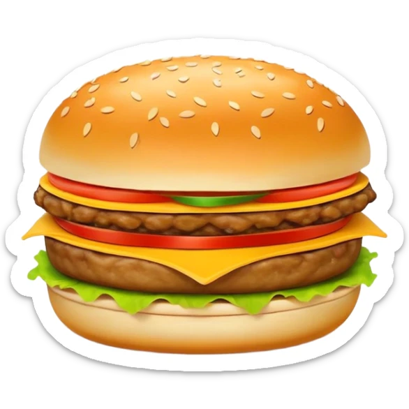Xi'an Roujiamo Chinese hamburger with meat filling, simplified emoji style with bold outlines and bright colors, cartoon style stuffed flatbread sticker