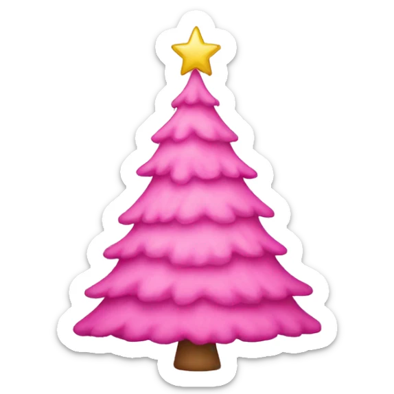 Pink Christmas tree sticker