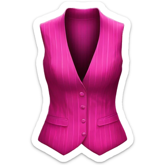 Realistic isolated hot pink and magenta pinstriped feminine fashion hater top vest. sticker