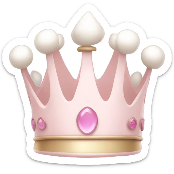 White and pastel pink crown sticker