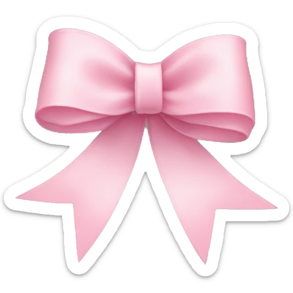 light pink ribbon bow sticker