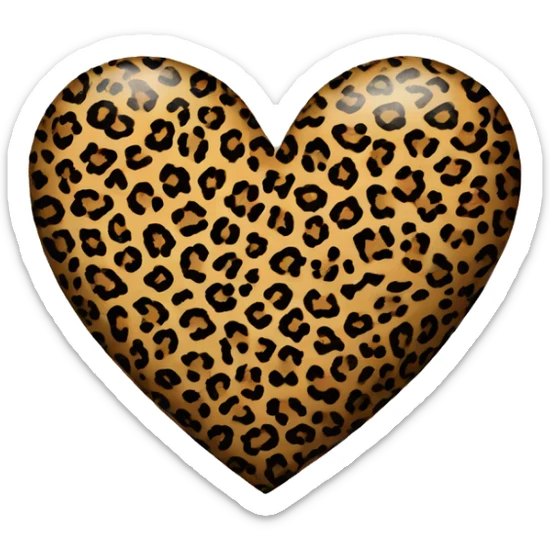 Leopard print heart sticker