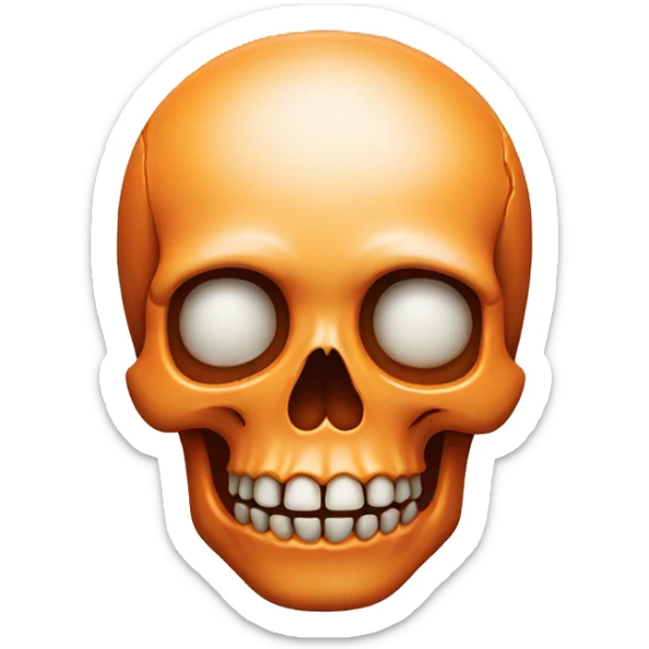 skull in orange sticker