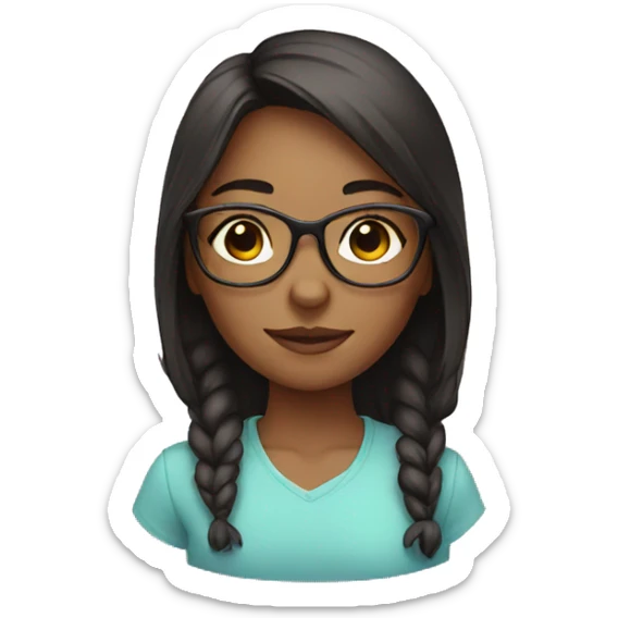 girl with glasses sticker