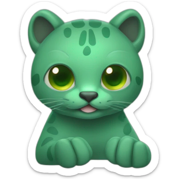 elebora un emojis que sea un gato negro con rayos en las manos y ojos saltones de color verde, que tenga bufanda y un tridente en la mano sticker