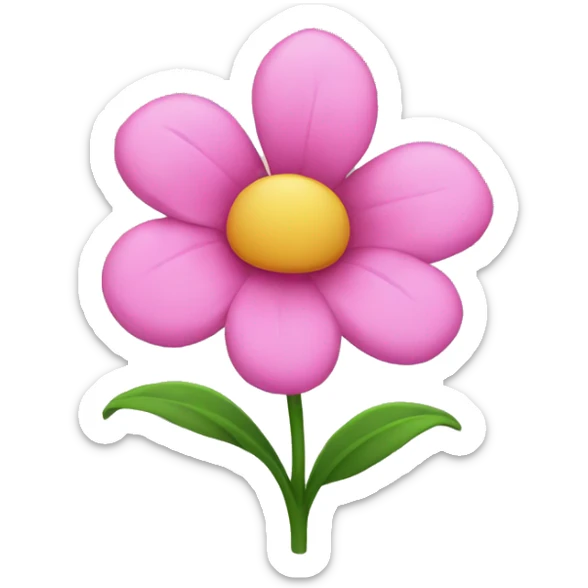 Pink flower sticker