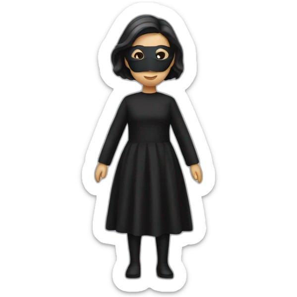 nano car with a person wearing black dress with black mask sticker