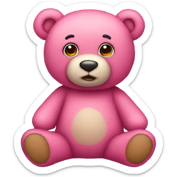 Pink teddy bear sticker