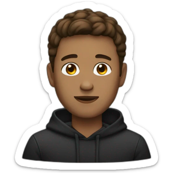 guy with black hoodie 20 years with short brown hair sticker