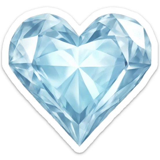 diamond white heart sticker