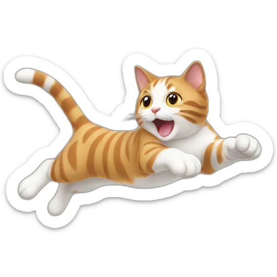 Jumping cat sticker