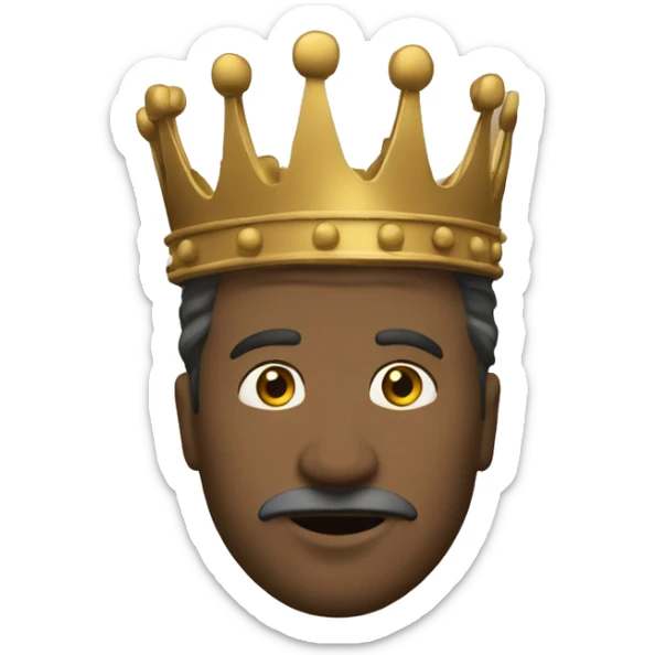 King baldwin 5 avec son masque qui baisse la tête et lève la main  sticker