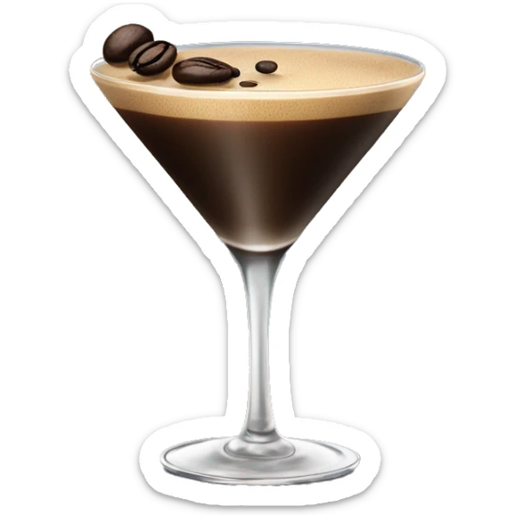 Classic espresso martini with espresso bean garnish  sticker