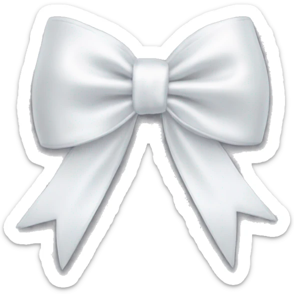 white satin bow sticker