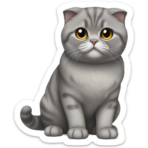 Gray Scottish fold sitting sticker