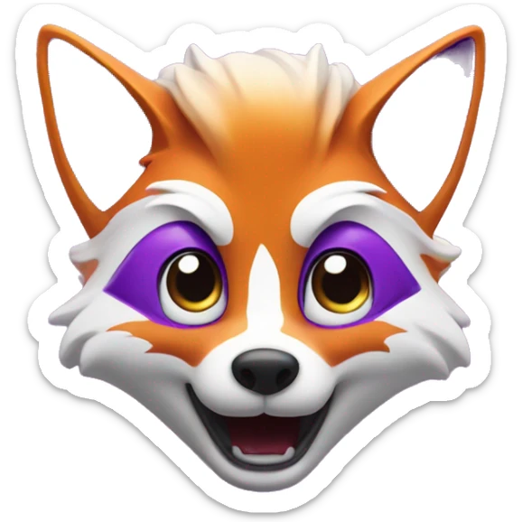 fox that is purple and gamer with superhote airbnb honor medaill sticker