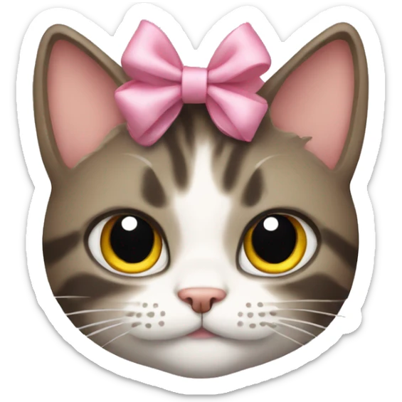 Cat with a bow  sticker