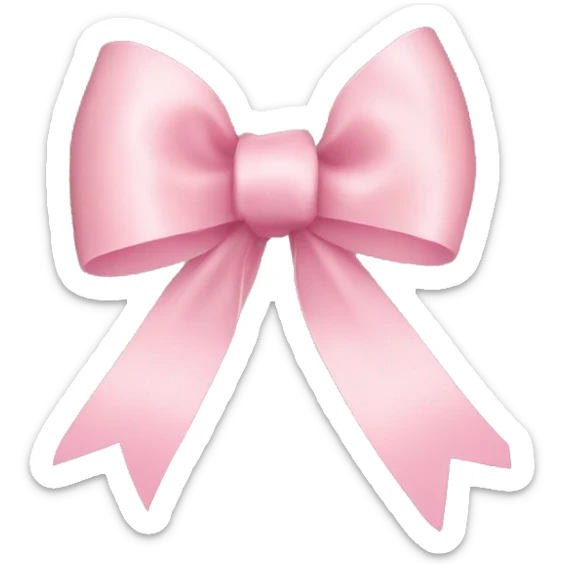 light pink ribbon bow sticker