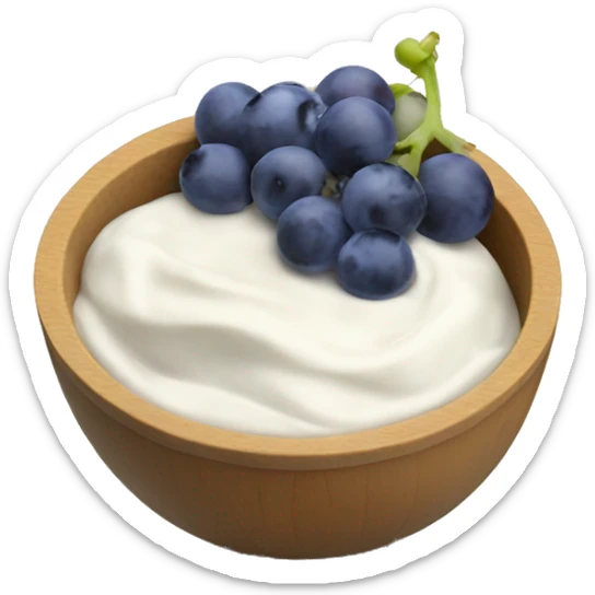 yoghurt bowl with grapes and blueberries sticker
