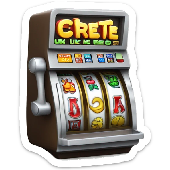 Create a unique emoji of a slot machine with three thumbs up across the top reel and the word like across the bottom reel and like money signs or coins coming out? sticker