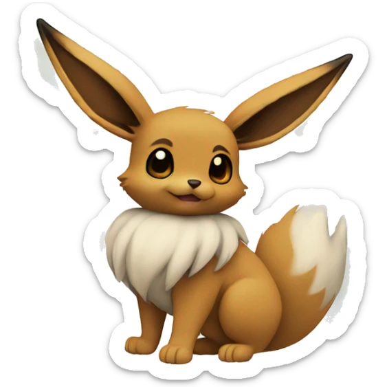 Eevee travels the world , in the background shape of the world  sticker