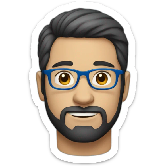 white-40-year-old-man-with-black-hair-parted-in-the-middle-blue-glasses-and-no-beard. sticker