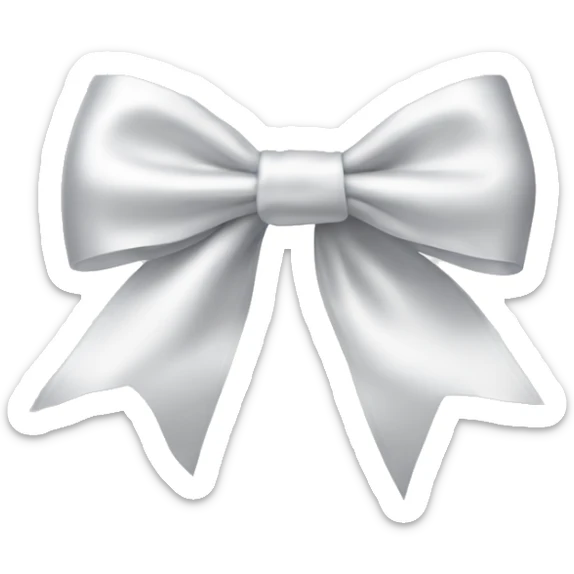 white satin bow sticker