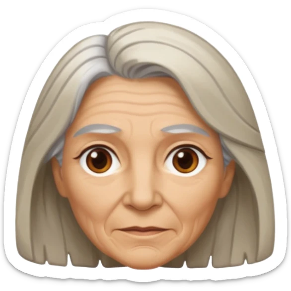 cara vieja por un lado y cara joven por otro lado de una mujer sticker