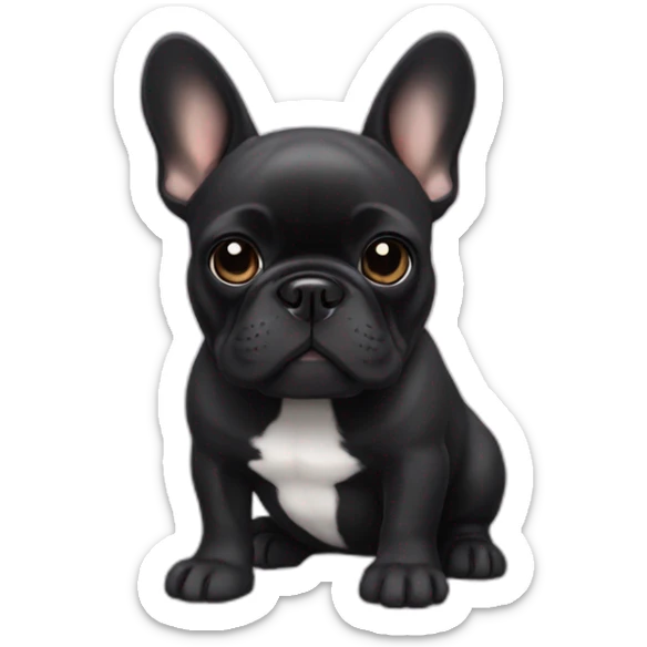black french bulldog sticker