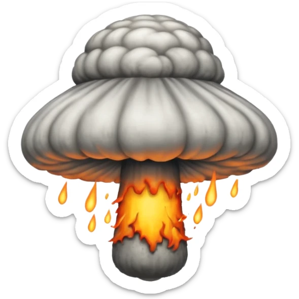 atomic bomb muschroom cloud in the shape of the letter T sticker